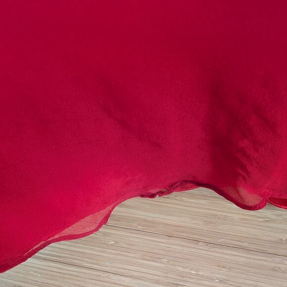 Alyce Prom Dress Maxi Gown XS Red Silk Princess Glam Strapless Y2K Bead Pink - Picture 14 of 16